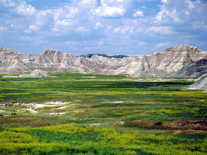 Badlands National Park in South Dakota, national parks, mountains, badlands, south dakota, landscape, HD wallpaper
