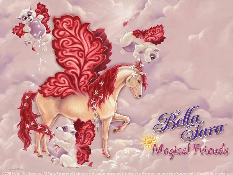Bella,Sara,Fantasy,Horses, Sara, Horses, Fantasy, Bella, HD wallpaper