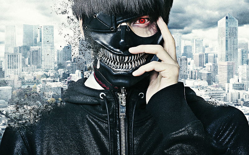 Ken Kaneki, red eye, Tokyo Ghoul, protagonist, portrait, manga, Tokyo Ghoul characters, HD wallpaper