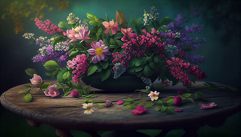 Beauty in floral arrangement, Floral, Vase, Wood, Gift, HD wallpaper