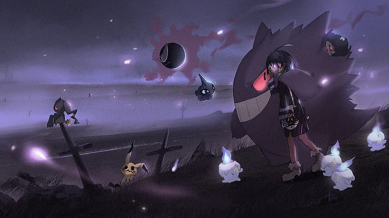 Banette Duskull Gastly Gengar Litwick Mimikyu Shuppet Pokemon Sword And Shield, HD wallpaper