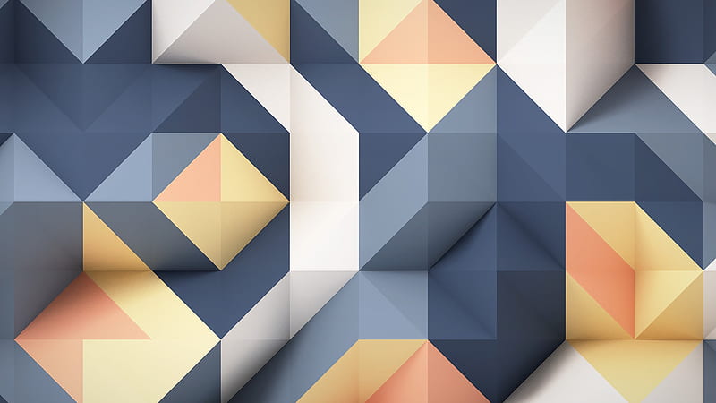 Blue Ash White Yellow 3D Abstract Abstract, HD wallpaper