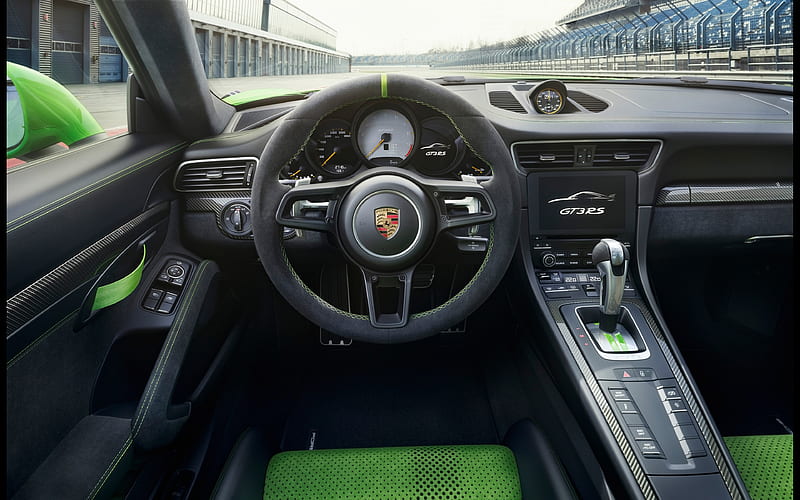 Porsche 911 GT3 RS interior, 2019 cars, supercars, Porsche 911, dashboard, Porsche, HD wallpaper