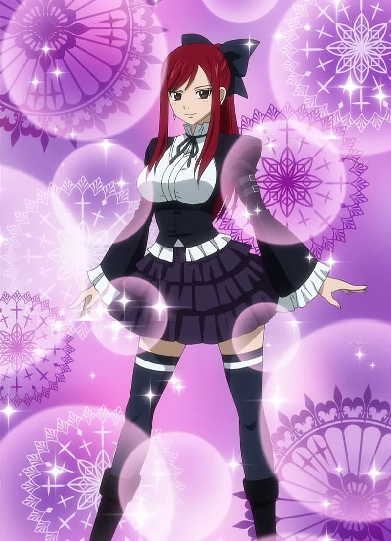 anime, Fairy Tail, thigh-highs, Scarlet Erza, HD phone wallpaper