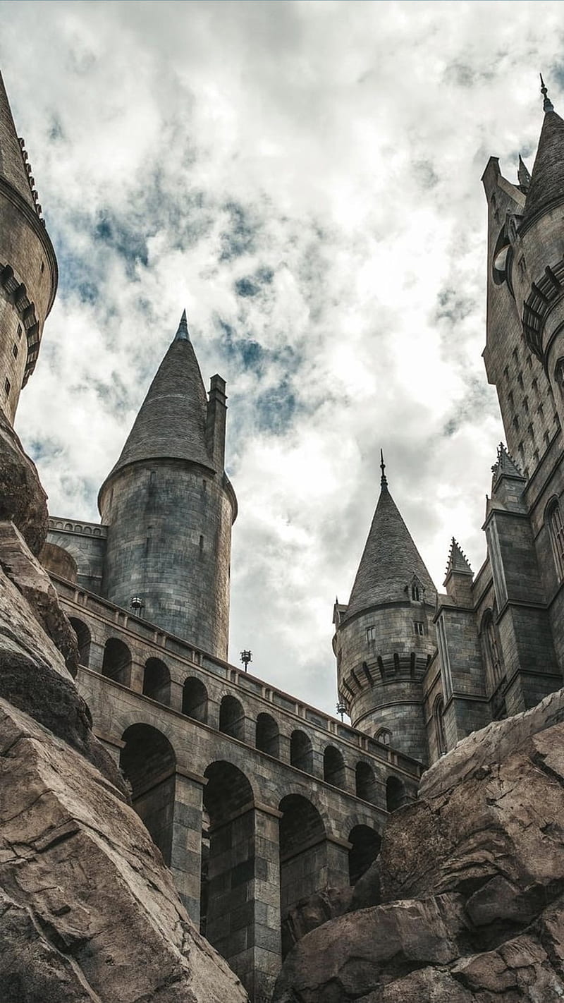 Castle, Bomb, clouds, cool, germany, harry potter, nature, graphy, potter, rowling, spooky, stone, surreal, HD phone wallpaper