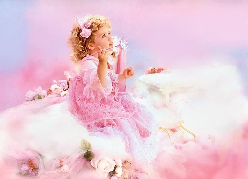 Cute little angel, angel, dreams, adorable, magic, baby, sweet, fantasy,  little girl, HD wallpaper | Peakpx