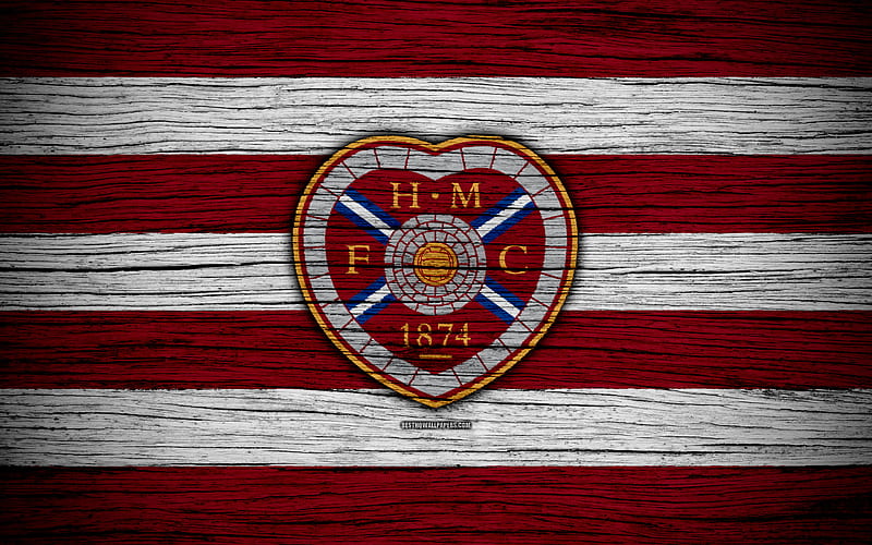 Heart of Midlothian, football, heart fc, corazones, logo, wooden, HD wallpaper