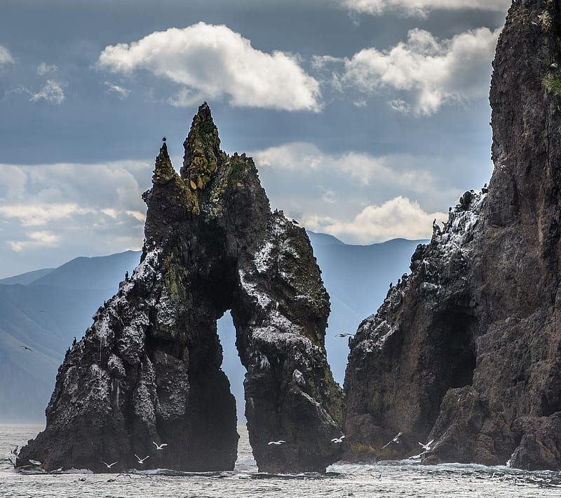 Massive, land, mountain, rock, sea, stone, water, HD wallpaper | Peakpx