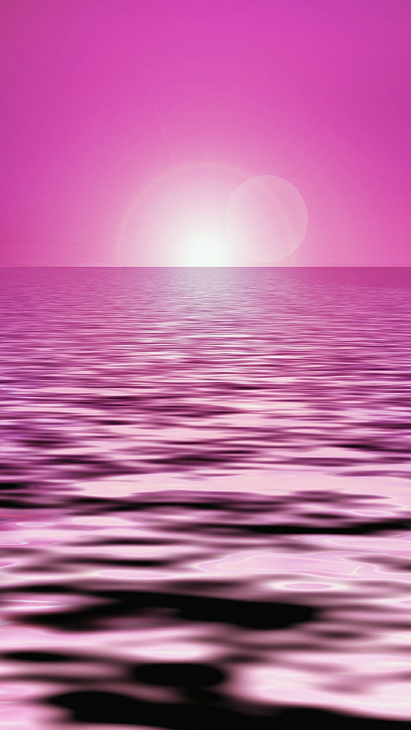 Pink sea, nature, sunrise, HD phone wallpaper | Peakpx
