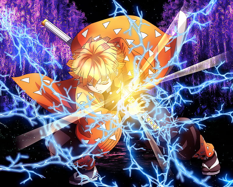 Anime, Demon Slayer: Kimetsu no Yaiba, Boy, Zenitsu Agatsuma, HD wallpaper