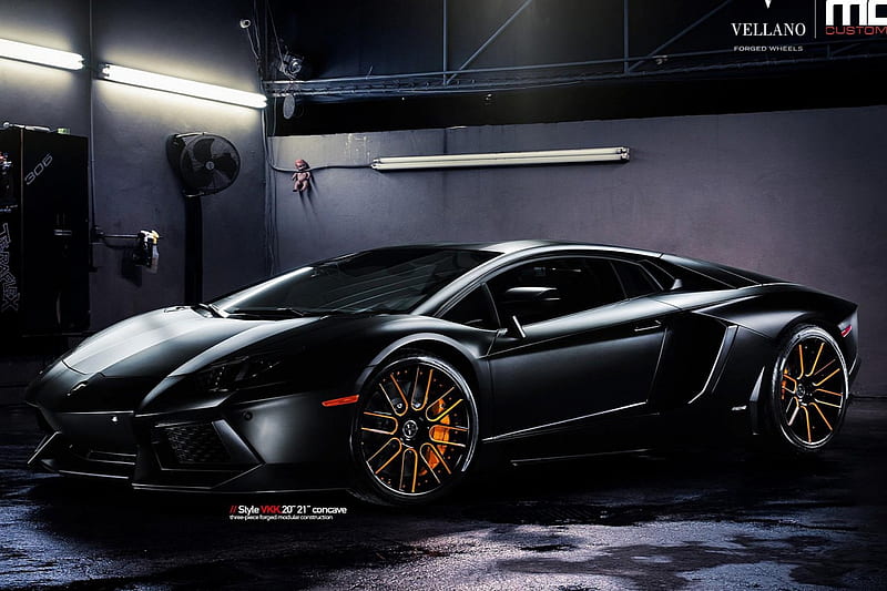 Lamborghini-Aventador, vellano, black, lambo, wheels, HD wallpaper | Peakpx