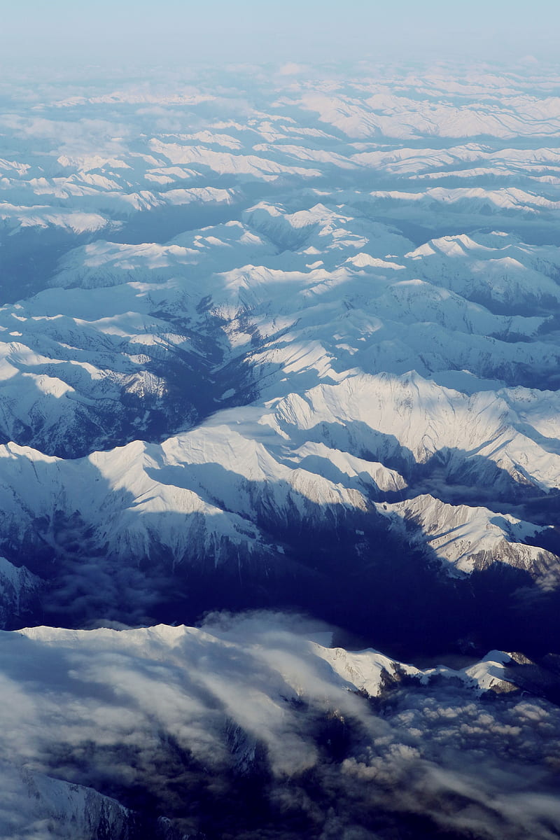 Snow Mountains, aerial mountain pyrenees, range, wild, HD phone wallpaper
