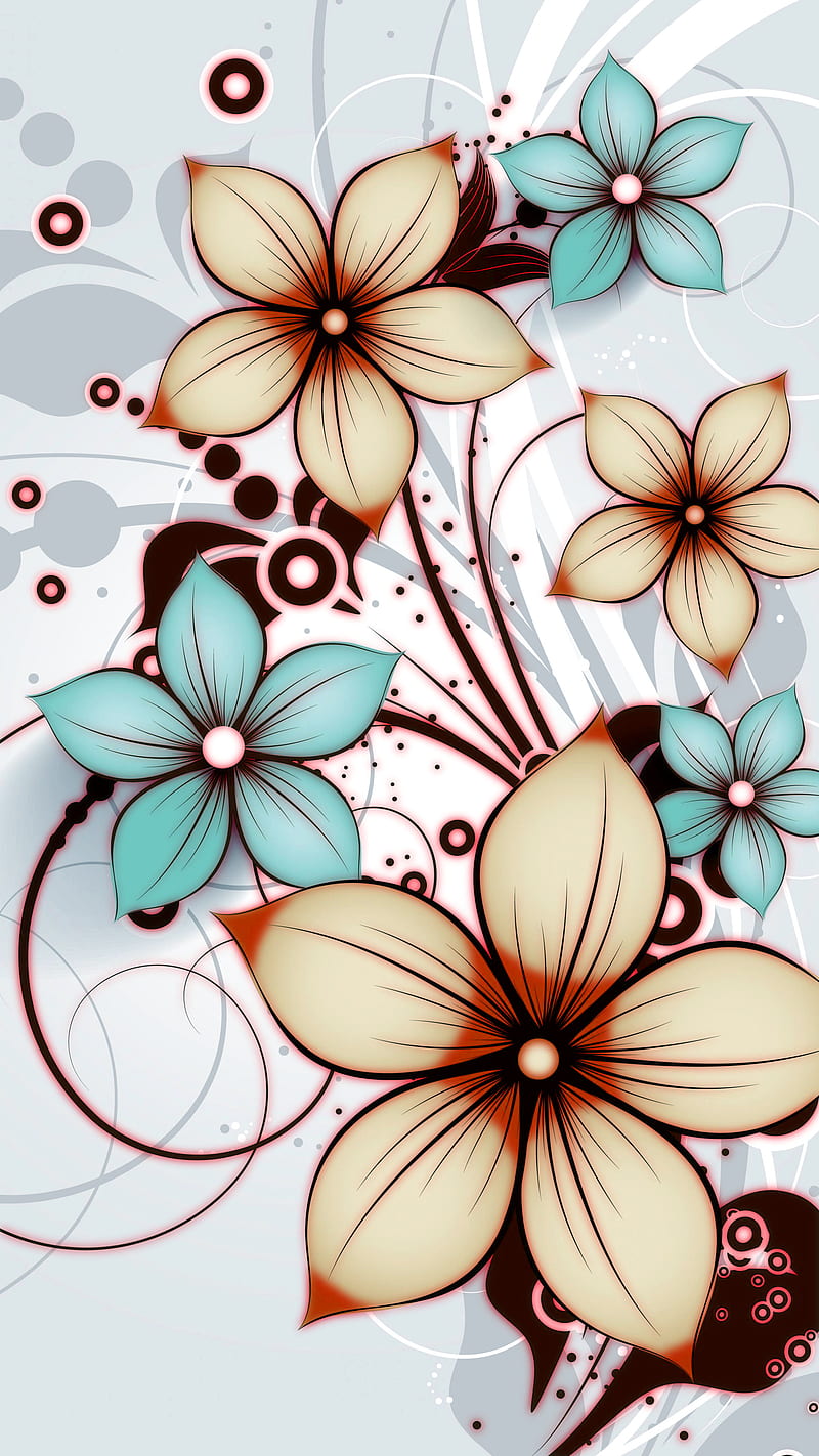 flowers, flowers, pattern, HD phone wallpaper
