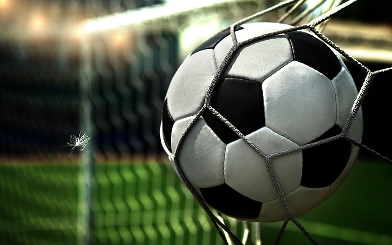 soccer ball, football concepts, gates, goal concepts, football game, HD wallpaper