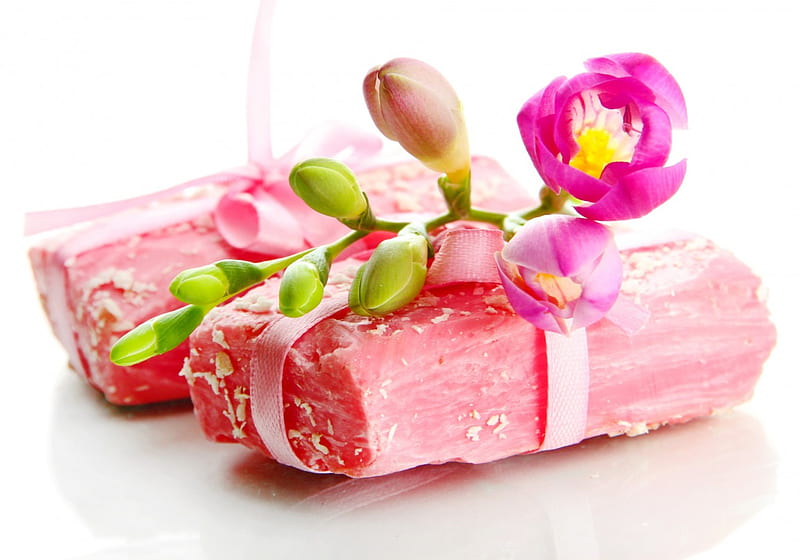 Relaxing Spa, soap, spa, flowers, pink, HD wallpaper