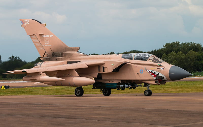 Panavia Tornado GR4, German fighter, combat jet plane, desert camouflage, military aircraft, HD wallpaper