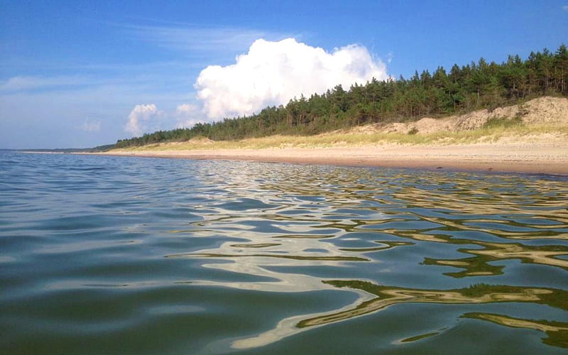 Coast of Latvia, Latvia, cloud, coast, sea, HD wallpaper