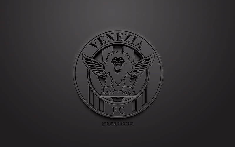 Venezia FC, creative 3D logo, black background, 3d emblem, Italian football club, Serie B, Venice, Italy, 3d art, football, stylish 3d logo, HD wallpaper