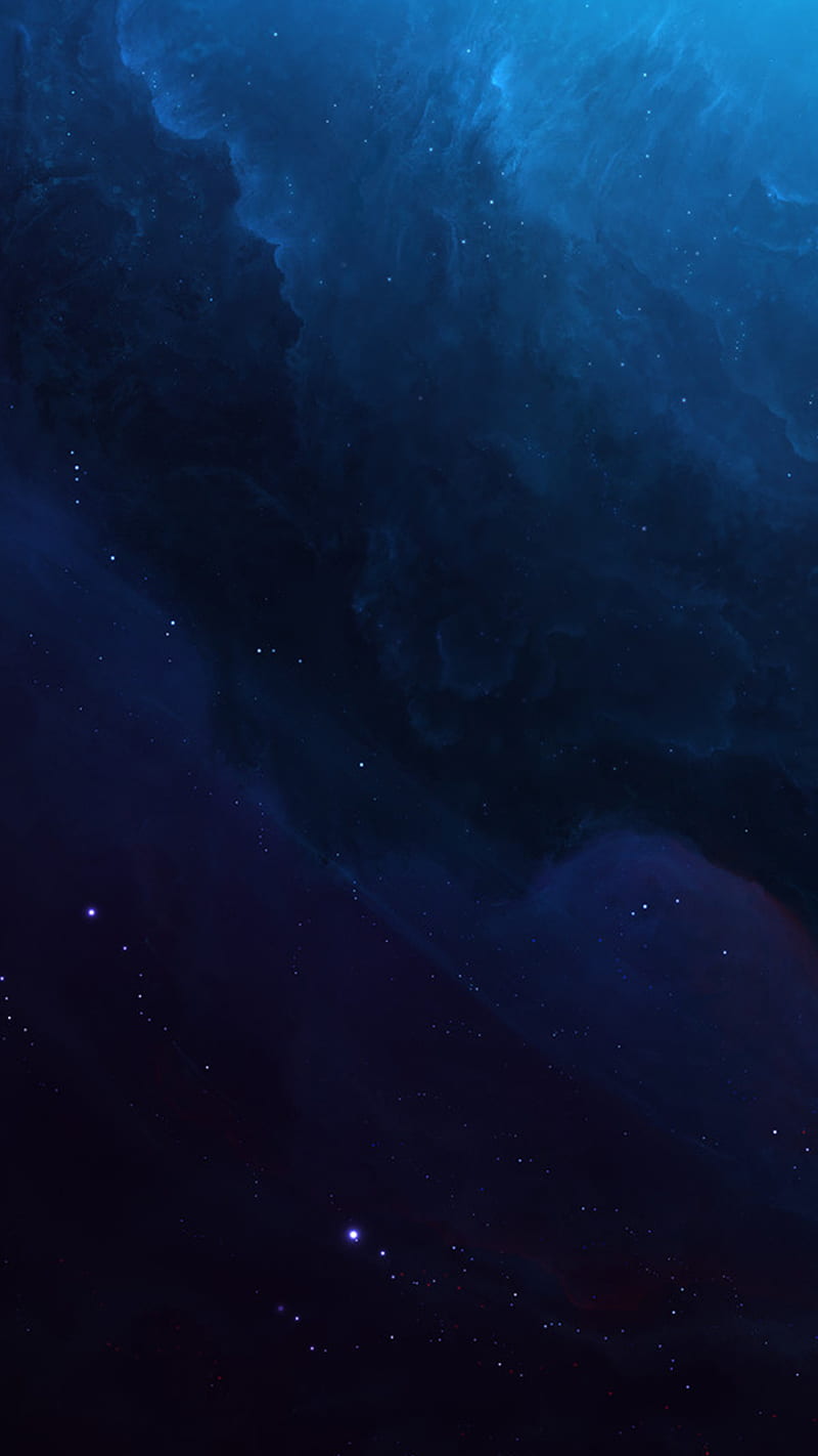 Dark Space, blue, galaxy, nebula, stars, HD phone wallpaper
