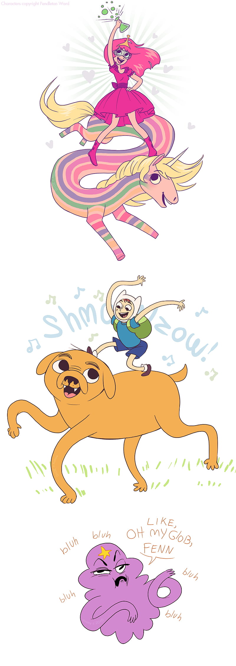 cartoon, Adventure Time, Princess Bubblegum, Lady Rainicorn, Finn the Human, Jake the Dog, Lumpy Space Princess, HD phone wallpaper