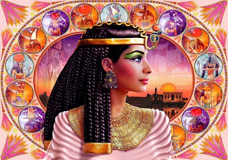 Cleopatra, history, egypt, art, digital, queen, colors, HD wallpaper