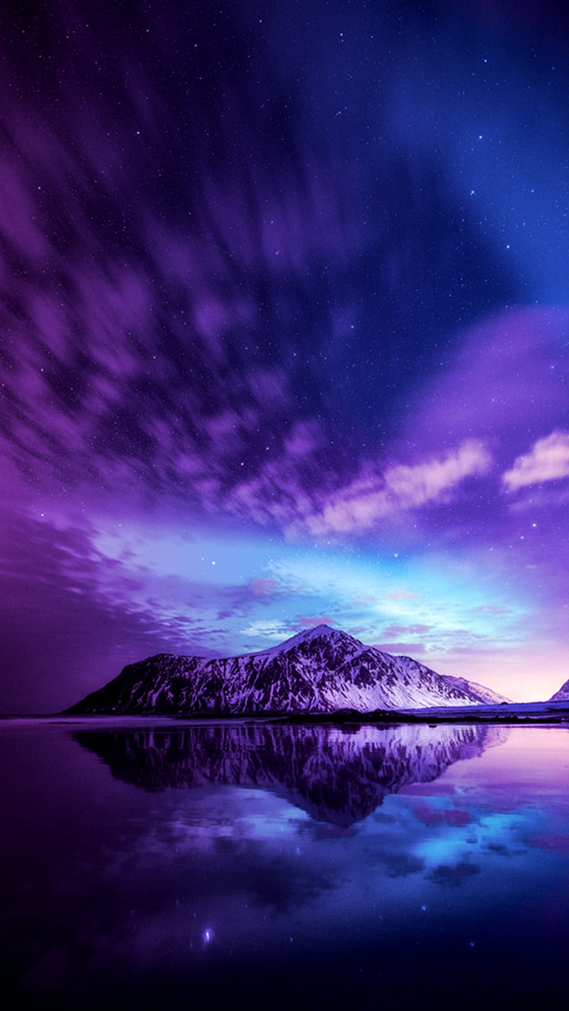 Starry Sky, dreamscape, night, purple, sky, starry, HD phone wallpaper