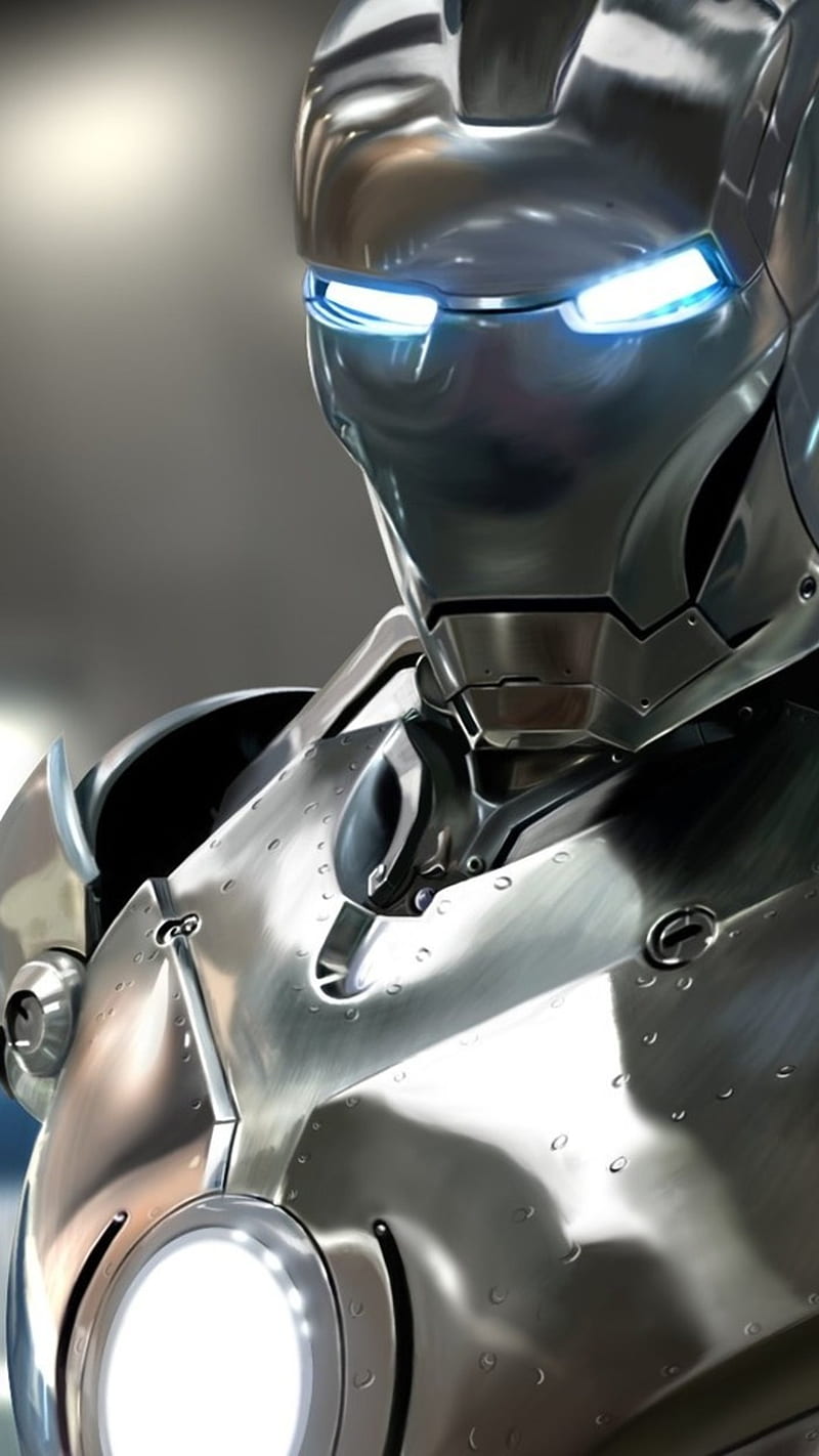 Iron man Silver , technology, la maquina, robert downy jr, iron man, avengers, super hero, HD phone wallpaper