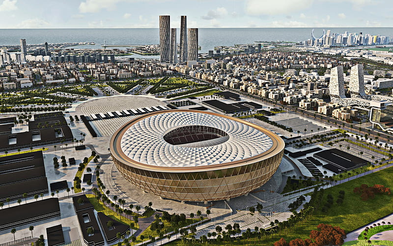 Lusail Iconic Stadium, Lusail, Qatar, Qatari football stadium, project, 2022 FIFA World Cup, HD wallpaper