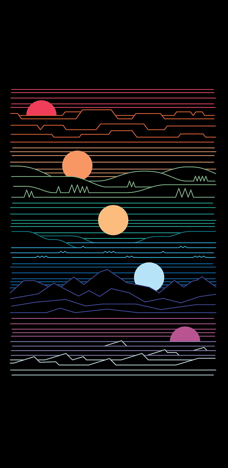 Moon Phases, colorsa, aesthetic, lofi, HD phone wallpaper