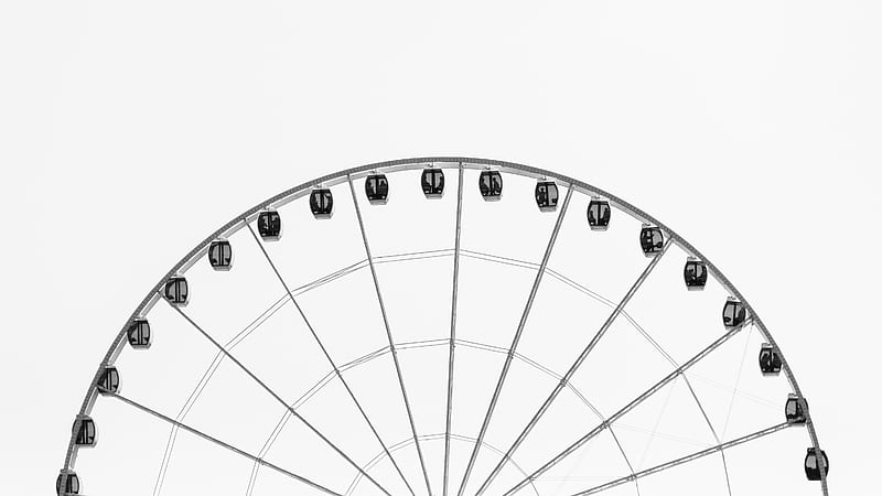 of grey and black ferris wheel during daytime, HD wallpaper