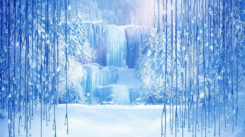 Disney Frozen forest background snow flurry animation for live, Frozen Snowflake, HD wallpaper