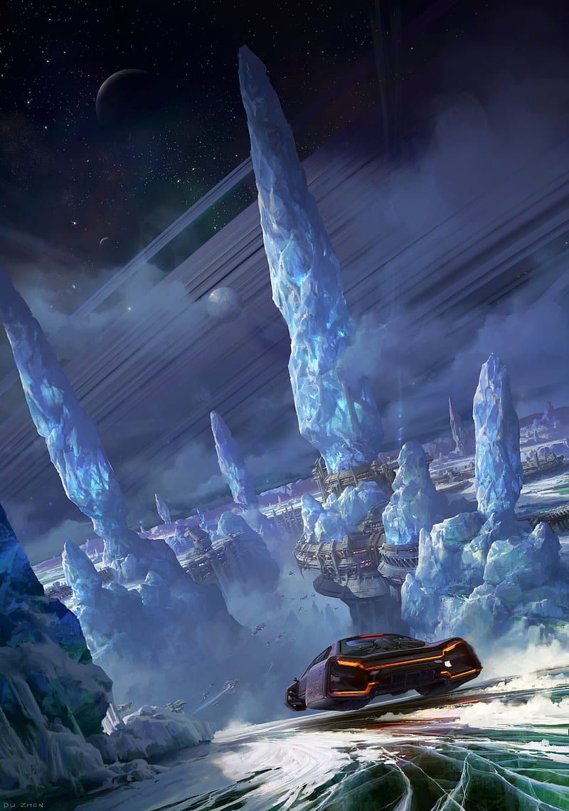 car, glaciers, sci-fi, speed, HD phone wallpaper
