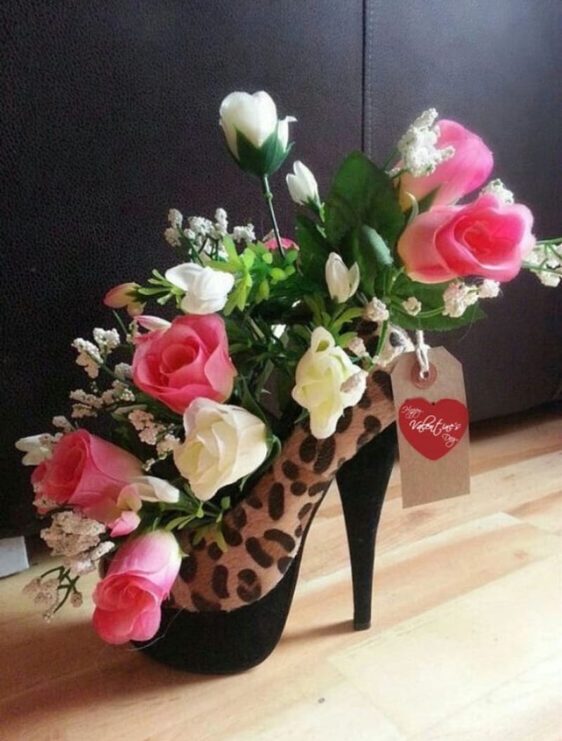 Valentine shoe, bo, bouquet, flowers, flower, natural, tone, bonito, HD ...