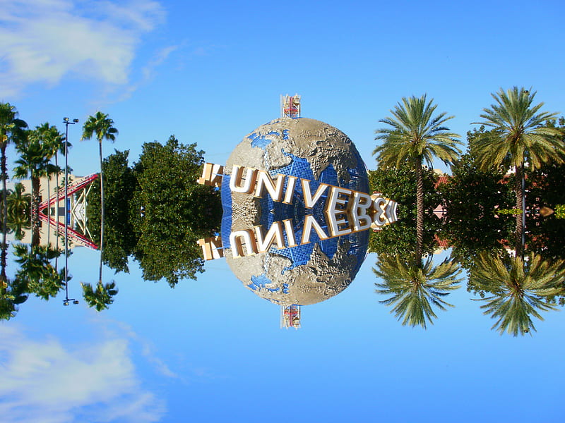 Mirrored Vacation, Mirrored, creative, Disney World, sky, blue, HD wallpaper