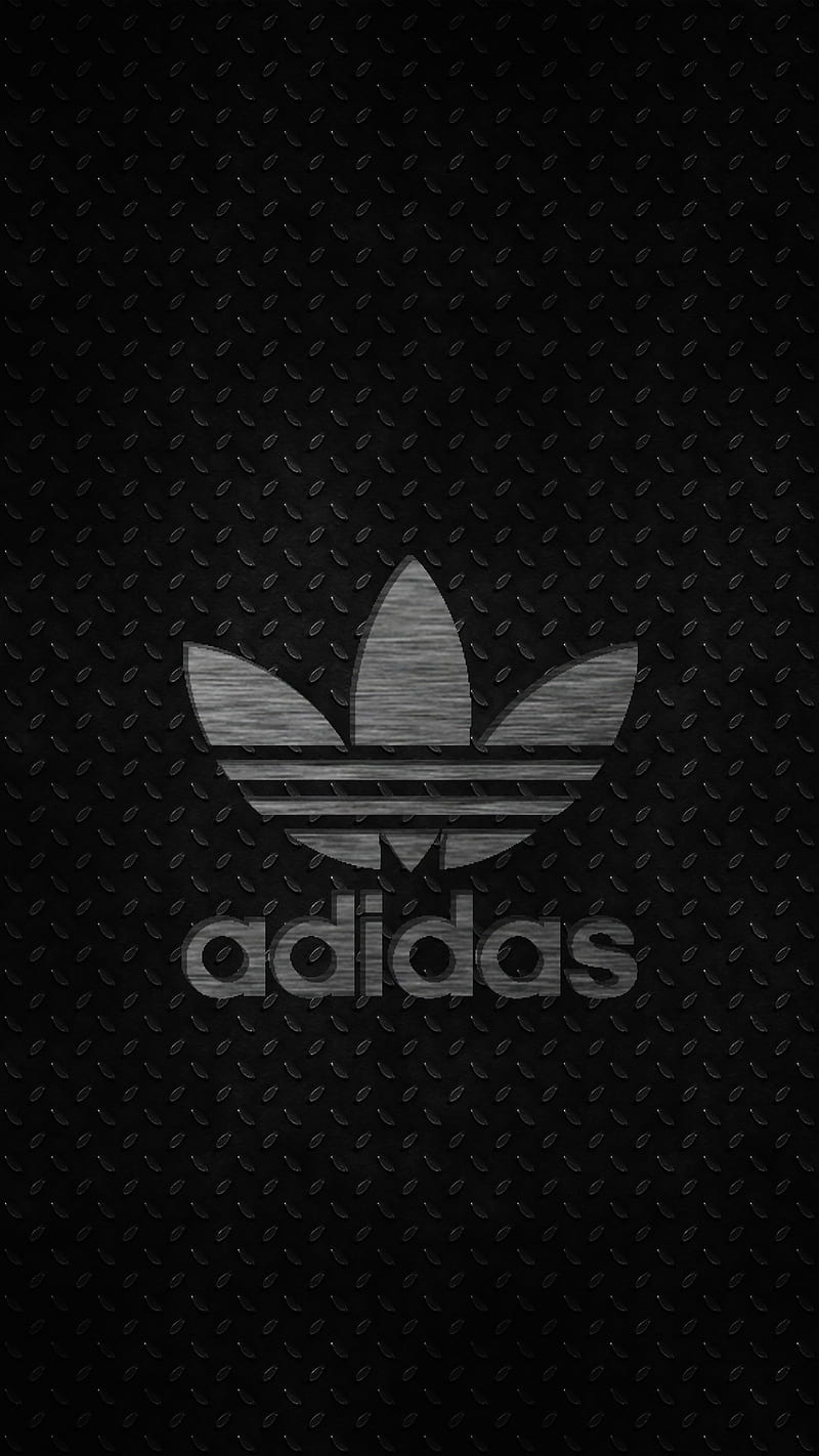 ADIDAS, logo, black, 3d, style, material, desenho, amoled, dark, HD ...