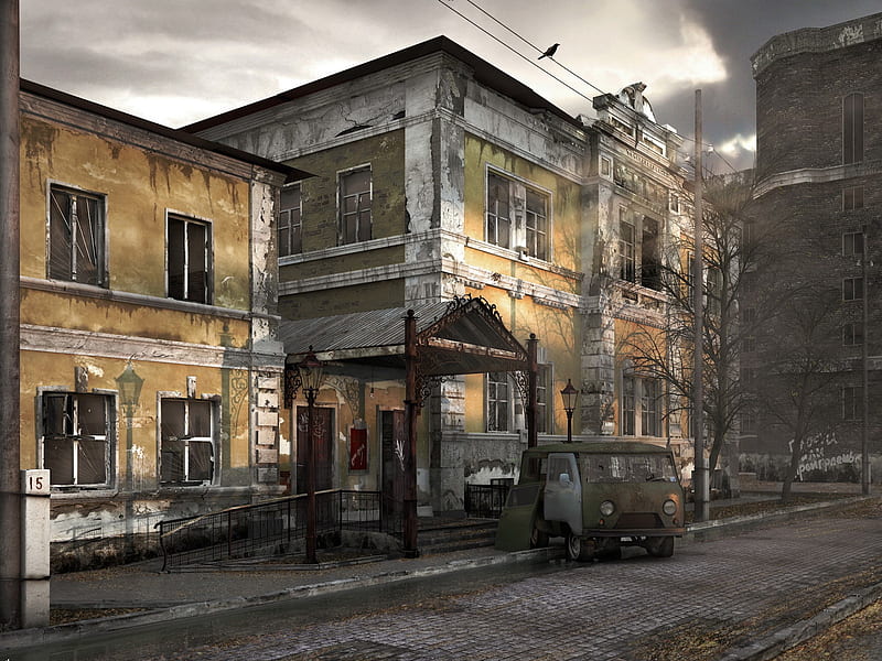russian street, russianstreet, russia, street, car, HD wallpaper