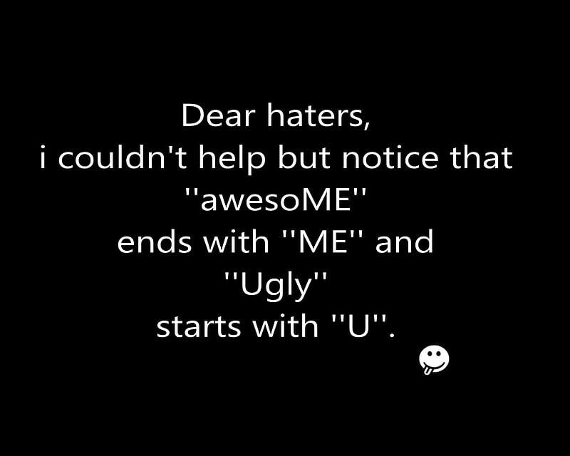 Dear Haters, awsome, cool, me, new, ugly, you, HD wallpaper