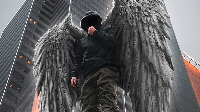 Hoodie Boy Angel , hoodie, angel, artist, artwork, digital-art, HD wallpaper