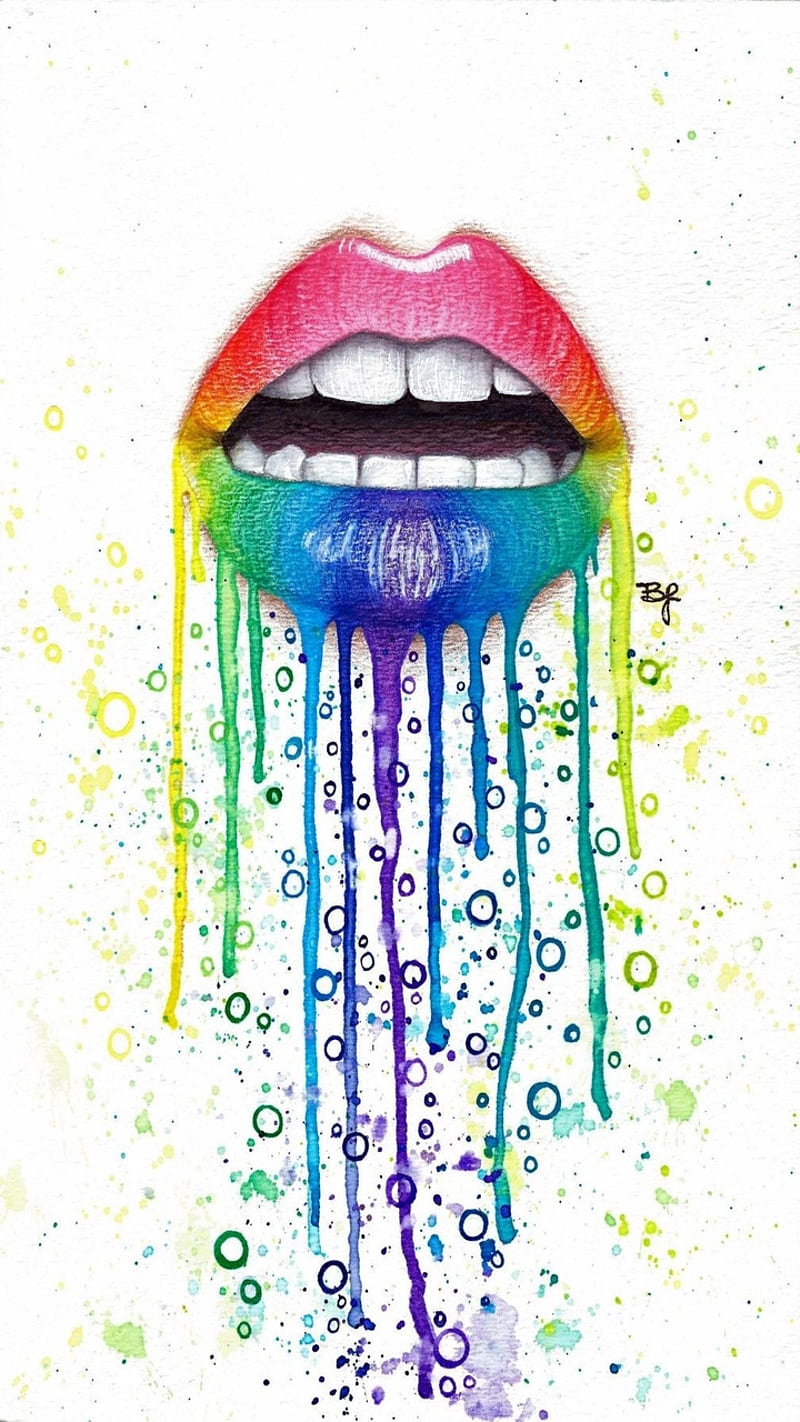 Rainbow Lips, bubbles lgbt, pride, HD phone wallpaper