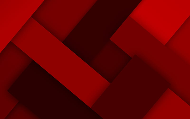 red lines material design, creative, geometric shapes, lollipop, lines, red material design, strips, geometry, red backgrounds, HD wallpaper