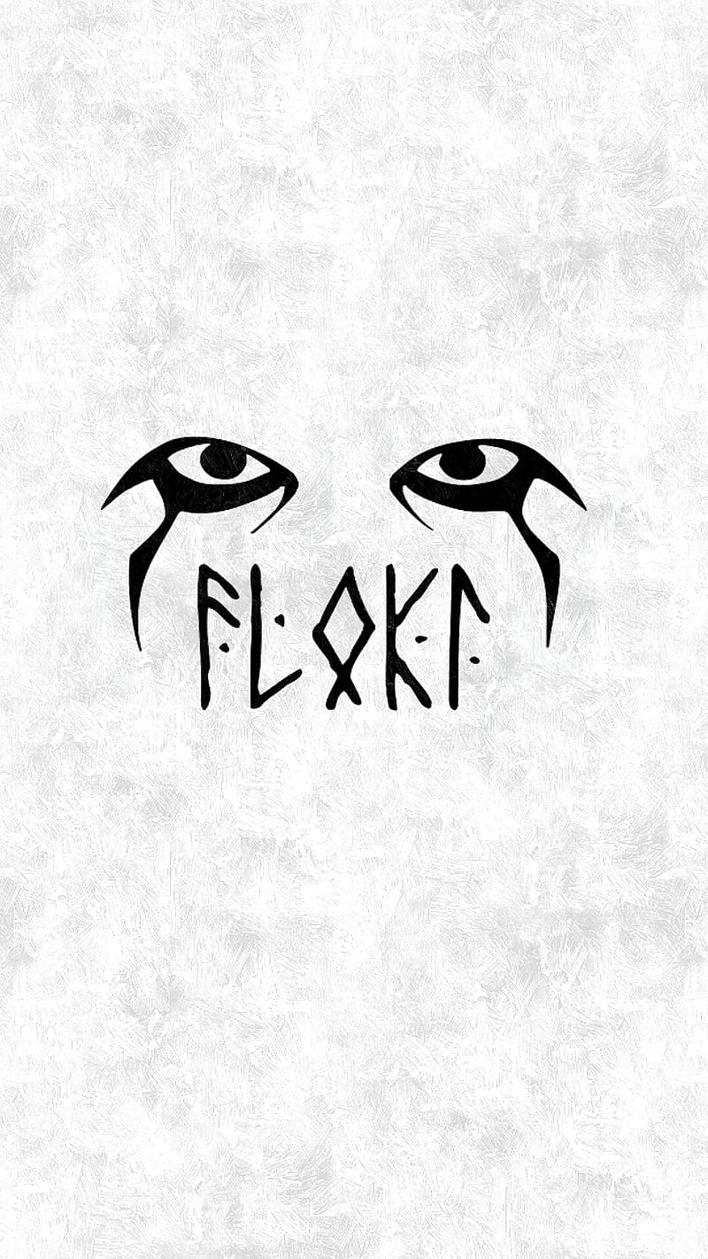 Floki, black, logo, ragnar, vikings, viking, ubbe, lagertha, HD phone wallpaper