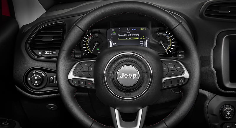 2020 Jeep Renegade Trail Hawk PHEV - Interior, Steering Wheel , car, HD wallpaper