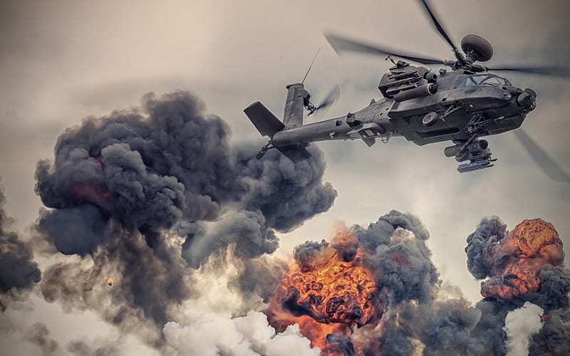 Attack helicopter, ah-64, mcdonnell douglass, apache, HD wallpaper | Peakpx