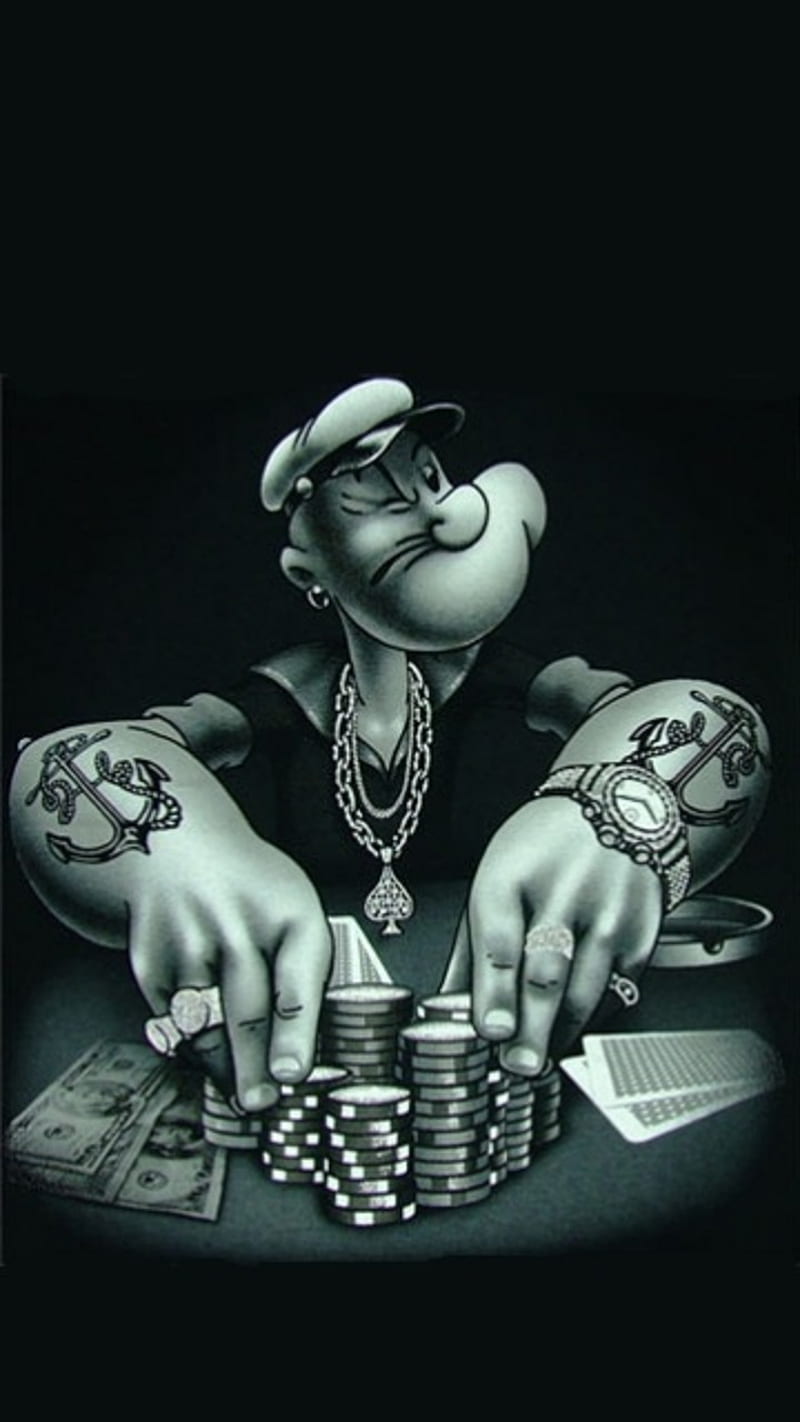 Poker Popeye, eye, pop, HD phone wallpaper