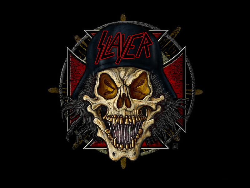 Slayer, metal, thrash, logo, music, band, heavy, skull, HD wallpaper