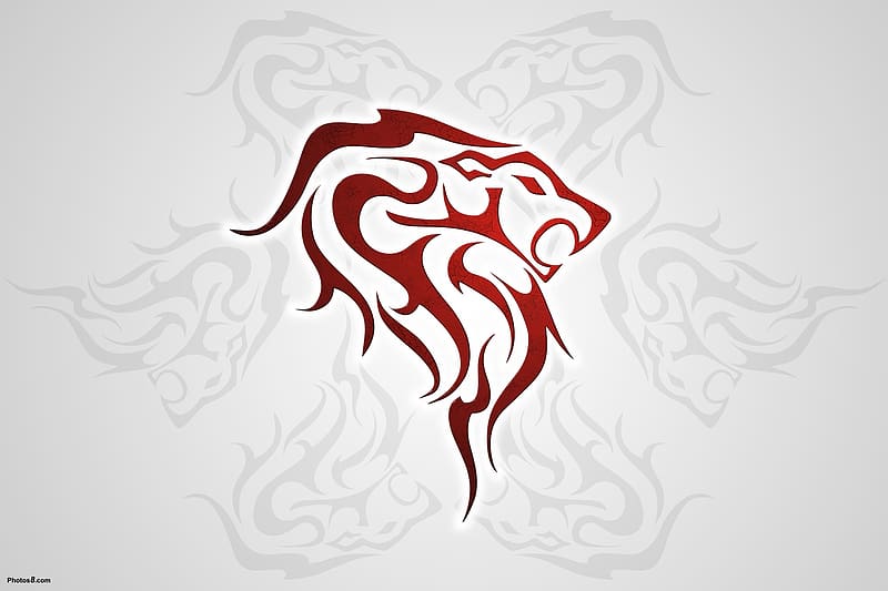 Lion head tribal tattoo Royalty Free Vector Image