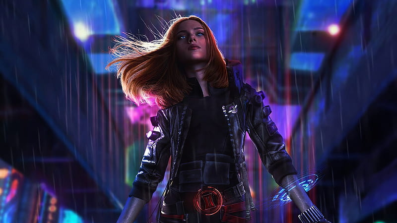 Cyberpunk Black Widow , black-widow, superheroes, artwork, artstation, cyberpunk, HD wallpaper