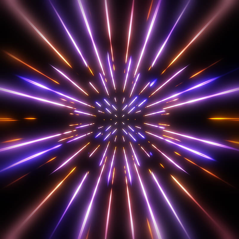 Lasers Forever., abstract, ericaofanderson, kaleidoscope, mood, motion graphics, orange, purple, surreal, symmetrical, visuals, HD phone wallpaper