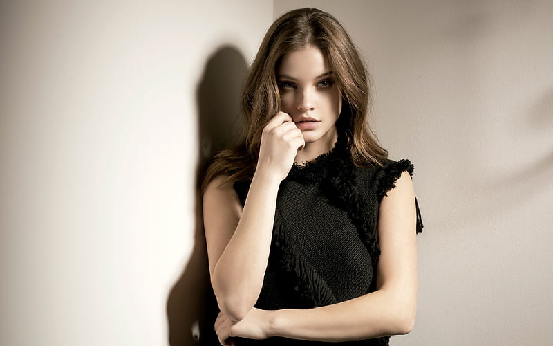 Barbara Palvin, make-up, black dress, model, beautiful woman, Hungarian top model, HD wallpaper