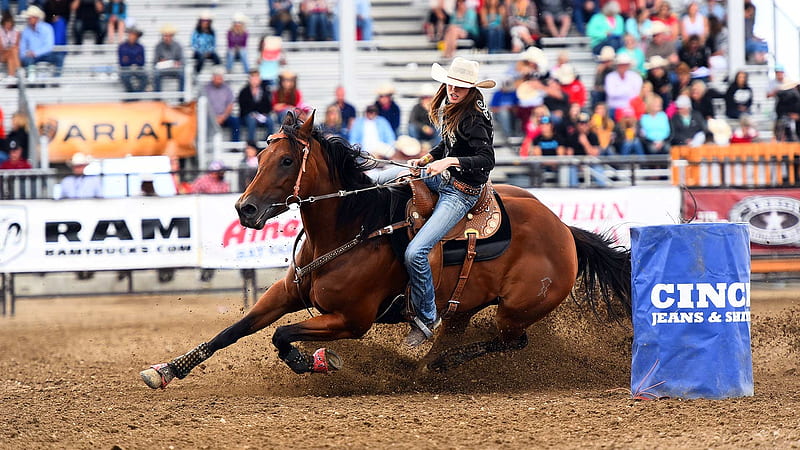 Cowgirls Ride Hard. ., hats, cowgirl, boots, barrels, outdoors, horses, brunettes, rodeo, western, HD wallpaper